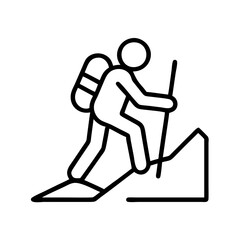 Fototapeta premium hiking icon, hiking line art - simple line art of hiking, perfect for hiking logos and icons and themed design 