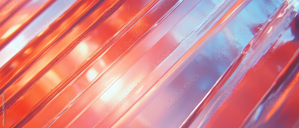 Aufkleber Macro view of corrugated plastic texture highlighting its ribbed structure and translucency