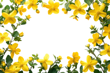Yellow flowers create a vibrant border around a blank space for text or design use