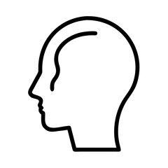 human head icon, human head line art - simple line art of human head, perfect for human head logos and icons and themed design 
