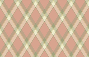 Argyle pattern of geometric rhombus. Harlequin check wallpaper design. Classic diamond shaped textile material for web background, print fabric clothing, sweater, wrapping paper, gift card, invitation