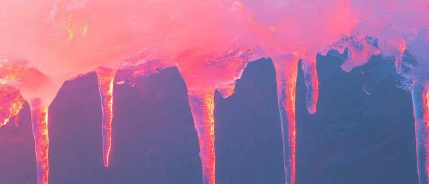 Melting ice creates vibrant textures and dripping water in a seamless natural pattern