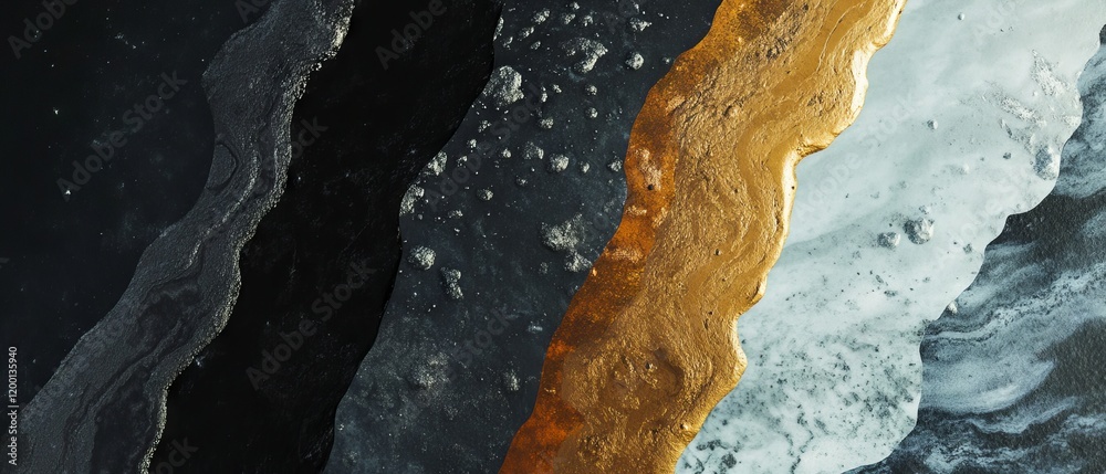 Aufkleber Exploring variations of ink saturation and texture in dark and light spaces