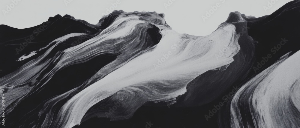 Aufkleber Exploring the intricate patterns of ink smudges and paper textures in abstract art