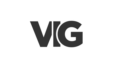 VIG logo design template with strong and modern bold text. Initial based vector logotype featuring simple and minimal typography. Trendy company identity.