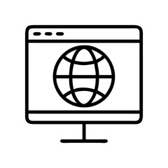 internet icon, internet line art - simple line art of internet, perfect for internet logos and icons and themed design 