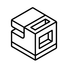 isometric icon, isometric line art - simple line art of isometric, perfect for isometric logos and icons and themed design 