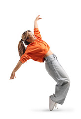 Full length profile shot of a young asian female dancing © Ljupco Smokovski
