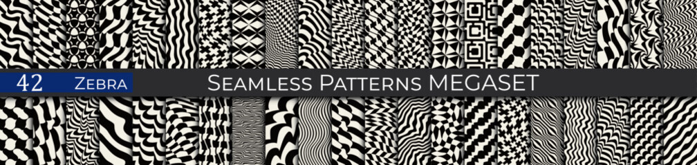 A stunning collection of 42 seamless zebra patterns featuring bold stripes and geometric designs. Perfect for textiles, digital art, and creative projects. Add high-contrast elegance to your work with