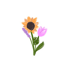 Naklejka premium sunflower and bee