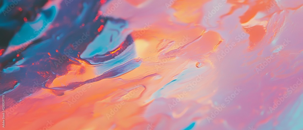 Aufkleber Colorful abstract print with fading texture and uneven ink distribution on canvas
