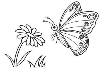 Obraz premium Butterfly line drawing