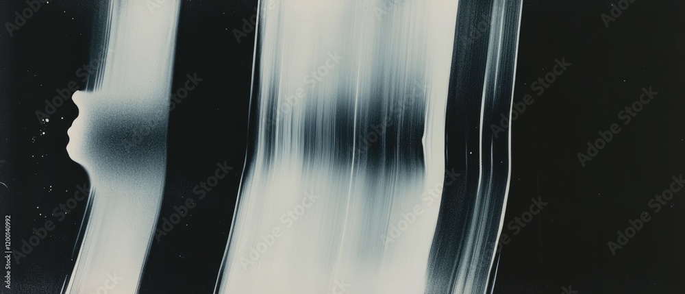 Aufkleber examination of roller marks showcasing vertical lines and uneven ink application