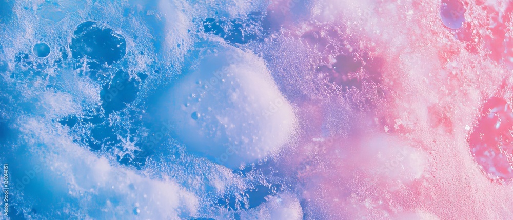 Poster bright winter landscape showcasing delicate snowflakes and vibrant patterns in a seamless texture