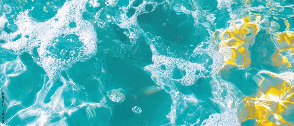 Aufkleber Bright vibrant texture of splashing water with dynamic motion and abstract shapes in top view