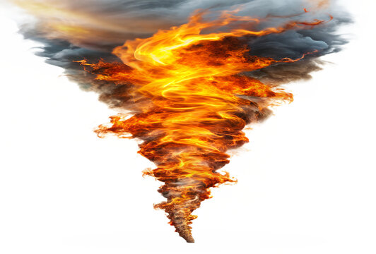 Tornedo flames on white background