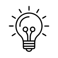 lightbulb ideas icon, lightbulb ideas line art - simple line art of lightbulb ideas, perfect for lightbulb ideas logos and icons and themed design 