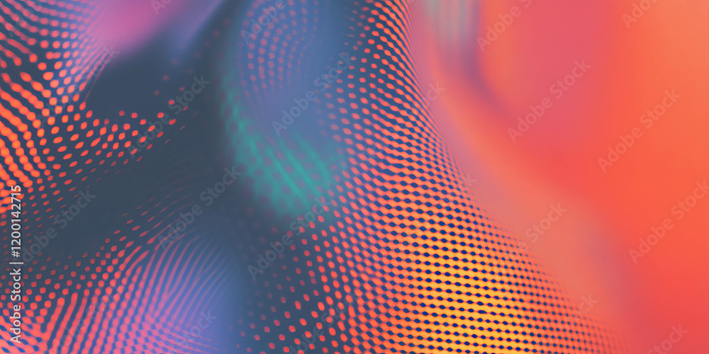 Poster Vibrant halftone texture featuring dynamic colors and patterns for digital design