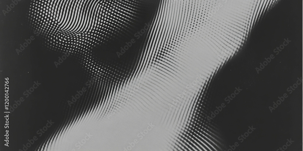 Poster Halftone texture creating a dynamic visual effect in monochromatic tones