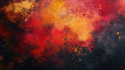 Fiery abstract artwork in deep reds and oranges.