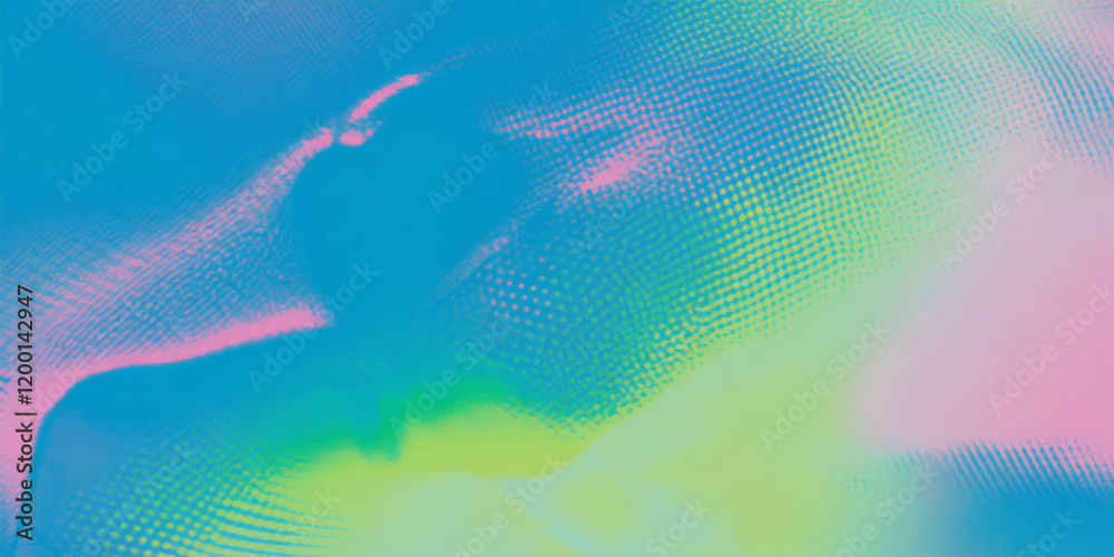Aufkleber bright halftone texture blending colors with abstract forms and shapes