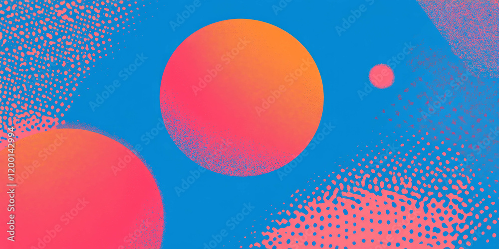 Poster halftone texture design featuring vibrant circles and dynamic colors
