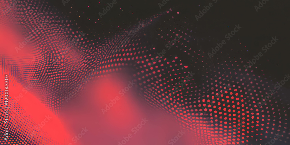 Aufkleber Grunge halftone texture with distorted dots creating an abstract effect on black background