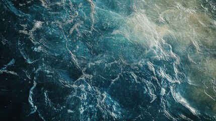 Deep teal water swirls and foams.