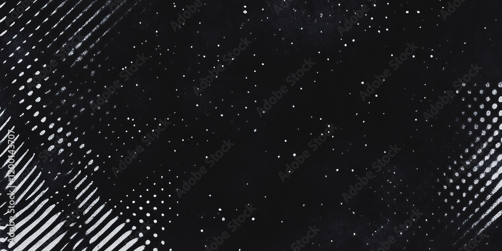 Aufkleber grunge halftone texture overlay with woven pattern on black background