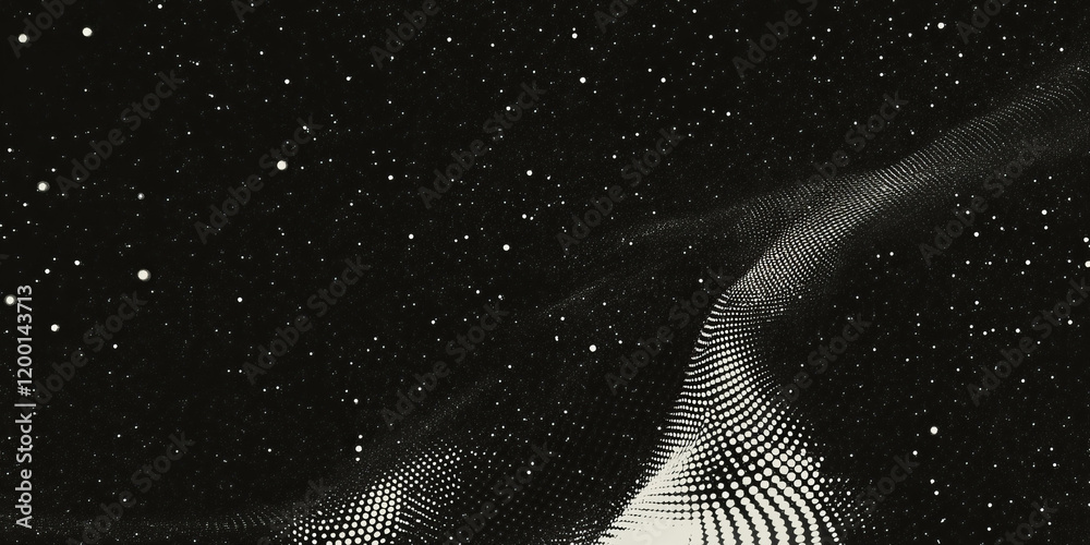 Poster grunge halftone overlay texture with dots and vintage effect on a black background