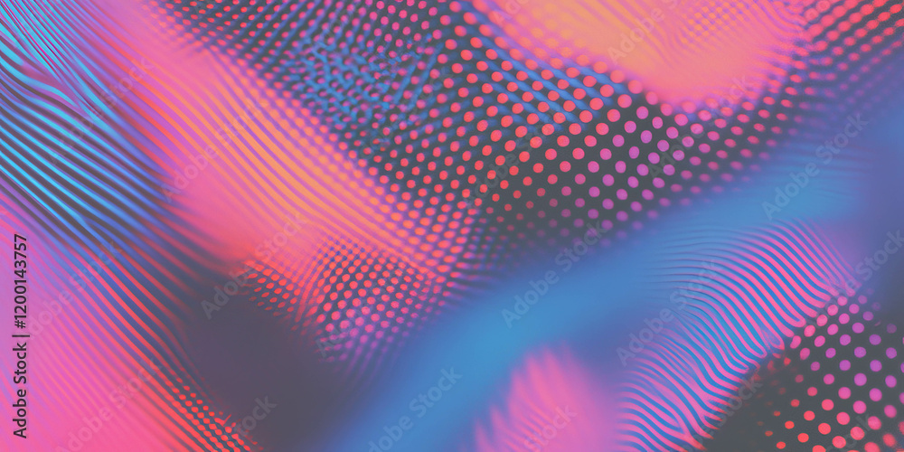 Aufkleber grunge halftone texture with vibrant colors and dots on a dark background for artistic designs