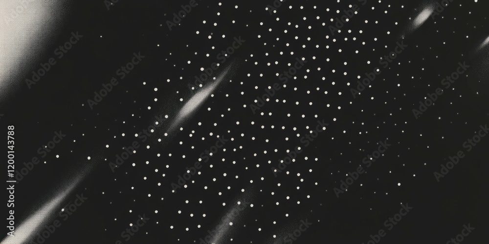 Aufkleber grunge halftone texture showcasing random dotted pattern against a solid black background
