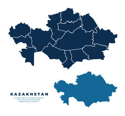 Kazakhstan political map and simple flat vector illustration