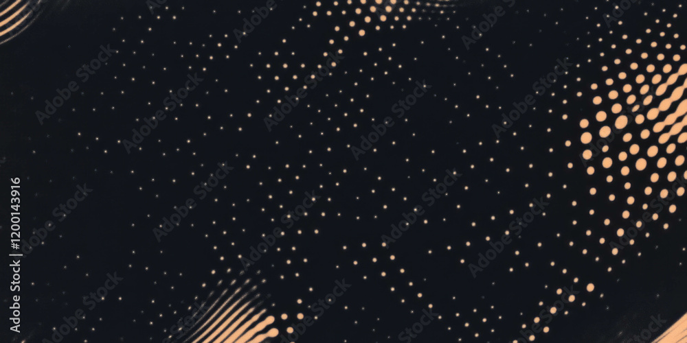 Aufkleber Grunge halftone overlay texture creating vintage look with faded dots on black background