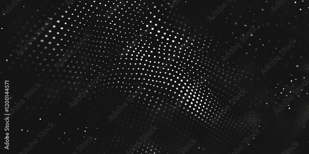 Aufkleber Grunge halftone overlay texture creating a layered, textured effect on a black background