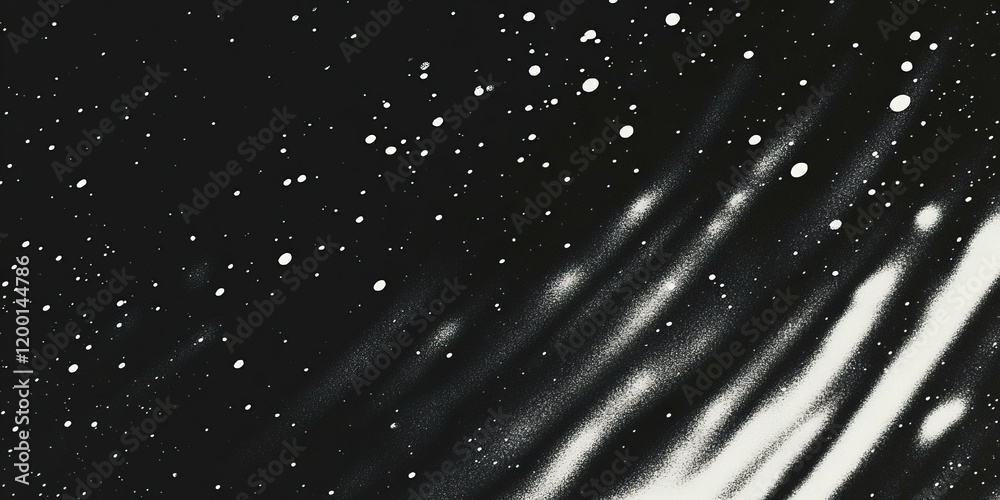 Aufkleber Grunge halftone texture featuring scratched dots and a rough surface on a black background