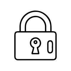 lock icon, lock line art - simple line art of lock, perfect for lock logos and icons and themed design 