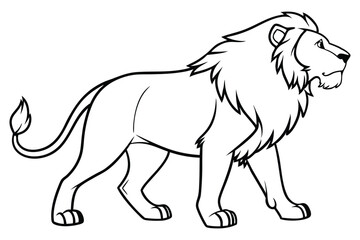 lion outline drawing