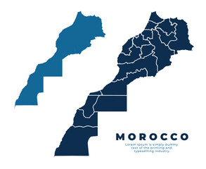 Fototapeta premium Morocco political map and simple flat vector illustration