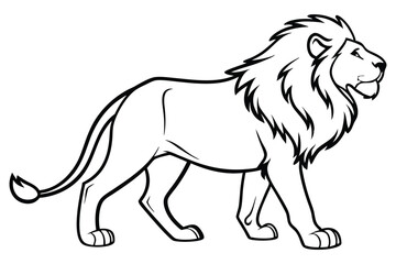 lion outline drawing