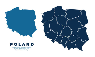 Poland political map and simple flat vector illustration