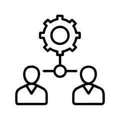 management icon, management line art - simple line art of management, perfect for management logos and icons and themed design 