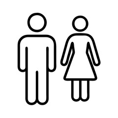 man and woman icon, man and woman line art - simple line art of man and woman, perfect for man and woman logos and icons and themed design 