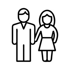 man and woman icon, man and woman line art - simple line art of man and woman, perfect for man and woman logos and icons and themed design 