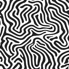 seamless abstract black and white wavy random line pattern