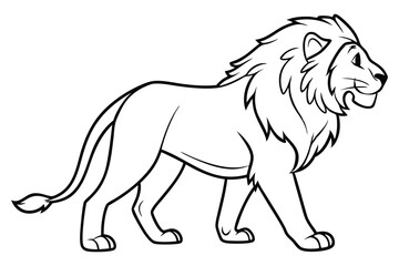 lion outline drawing