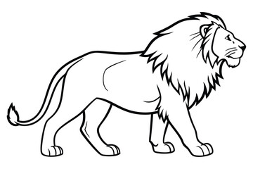 lion outline drawing