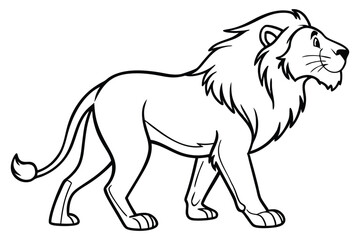 lion outline drawing