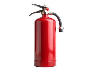 Obraz premium A red fire extinguisher isolated on a white background with safety and emergency features