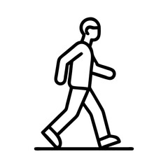 man walking icon, man walking line art - simple line art of man walking, perfect for man walking logos and icons and themed design 